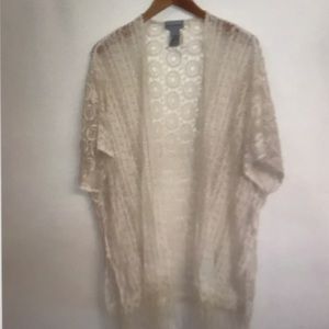 Catherine cream lace and croohet kimono